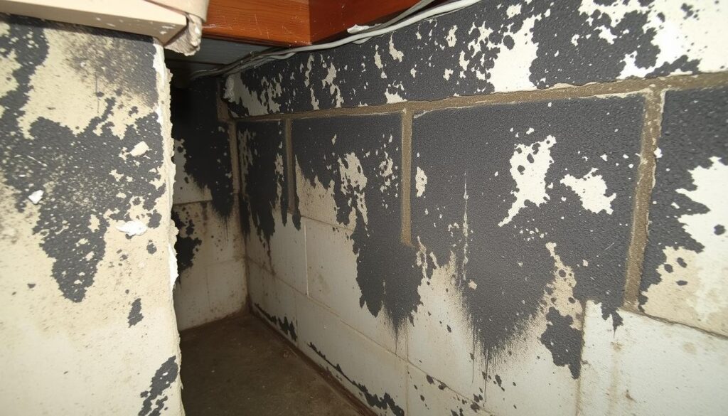 black mold on building materials